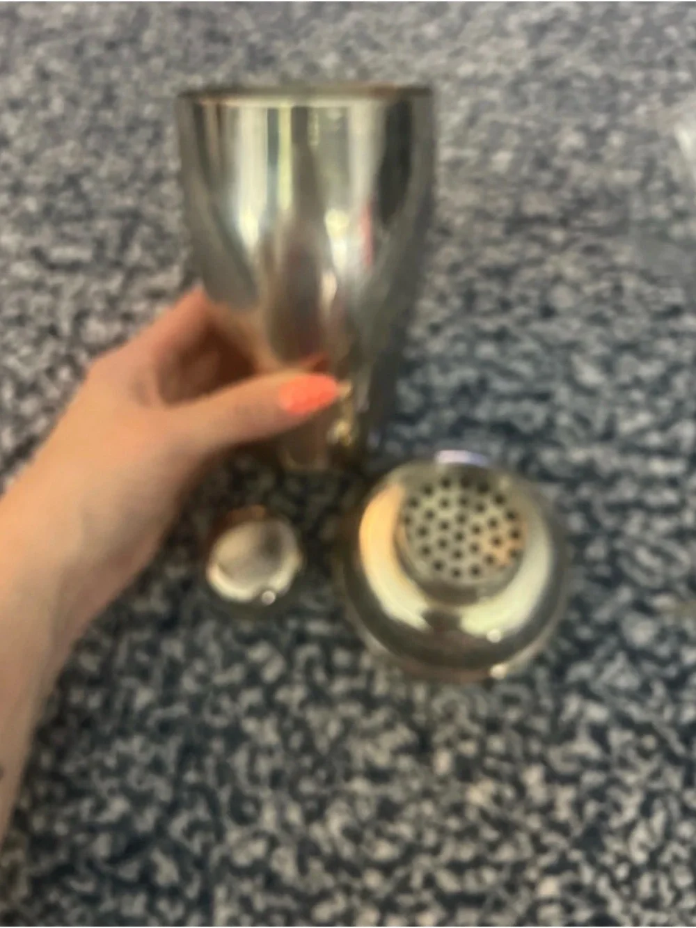 Vintage-Inspired stainless steel /silver plated Cocktail Shaker & 2 glasses